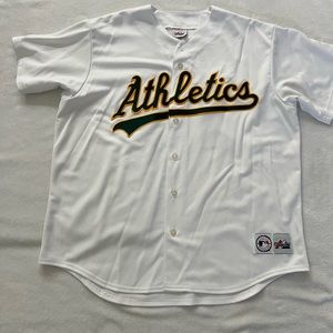 Vintage #75 Barry Zito Oakland Athletics MLB Majestic Jersey XL